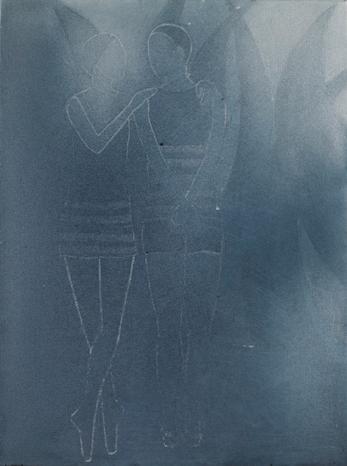 Silke Otto-Knapp, Schwimmer im Mondlicht, 2008, Aquarell und Gouache auf Leinwand, 60 x 40 cm, …