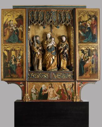 Niederösterreichische Werkstatt, Rogendorfer Altar, um 1490, Schreinteile aus Tannenholz, Rückw…