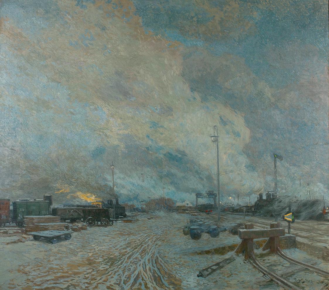 Rudolf Quittner, Frachtenbahnhof, Öl auf Leinwand, um 1900, 120 x 168 cm, Belvedere, Wien, Inv.…