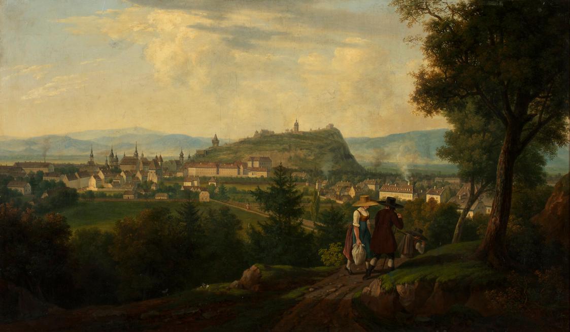 Alois von Saar, Graz mit Schlossberg, 1829, Öl auf Leinwand, 84,5 x 143,5 cm, Belvedere, Wien,  ...