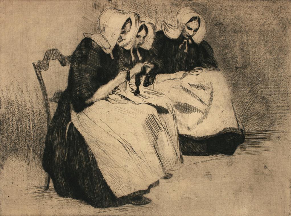 Isabella Mikulicz-Breyer, Haushälterinnen, undatiert, Radierung, Blattmaße: 28,4 × 34 cm, Belve…