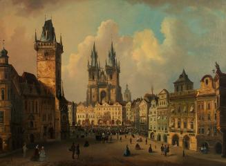 Ferdinand Lepié, Der Altstädter Ring in Prag,1864, Öl auf Leinwand, 73,5 x 100 cm, Belvedere, W ...