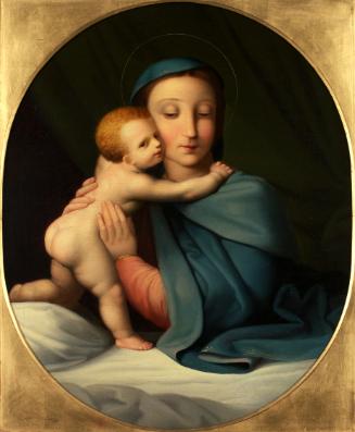 Johann Evangelist Scheffer von Leonhardshoff, Madonna mit Kind, 1817, Öl auf Leinwand, 61 x 51 …