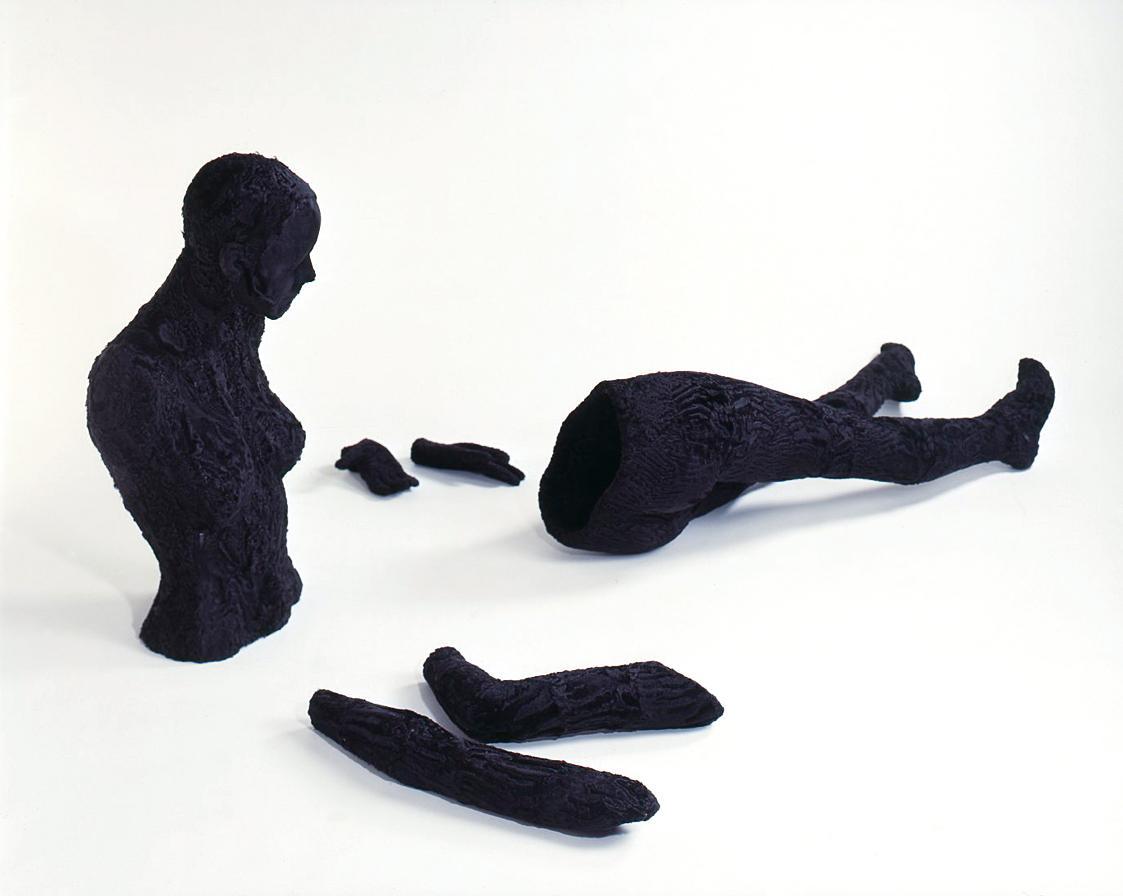 Manfred Erjautz, Shelter (Fur Fragments 2), 2007, Schaufensterpuppe, Persianer, Puppe lebensgro…