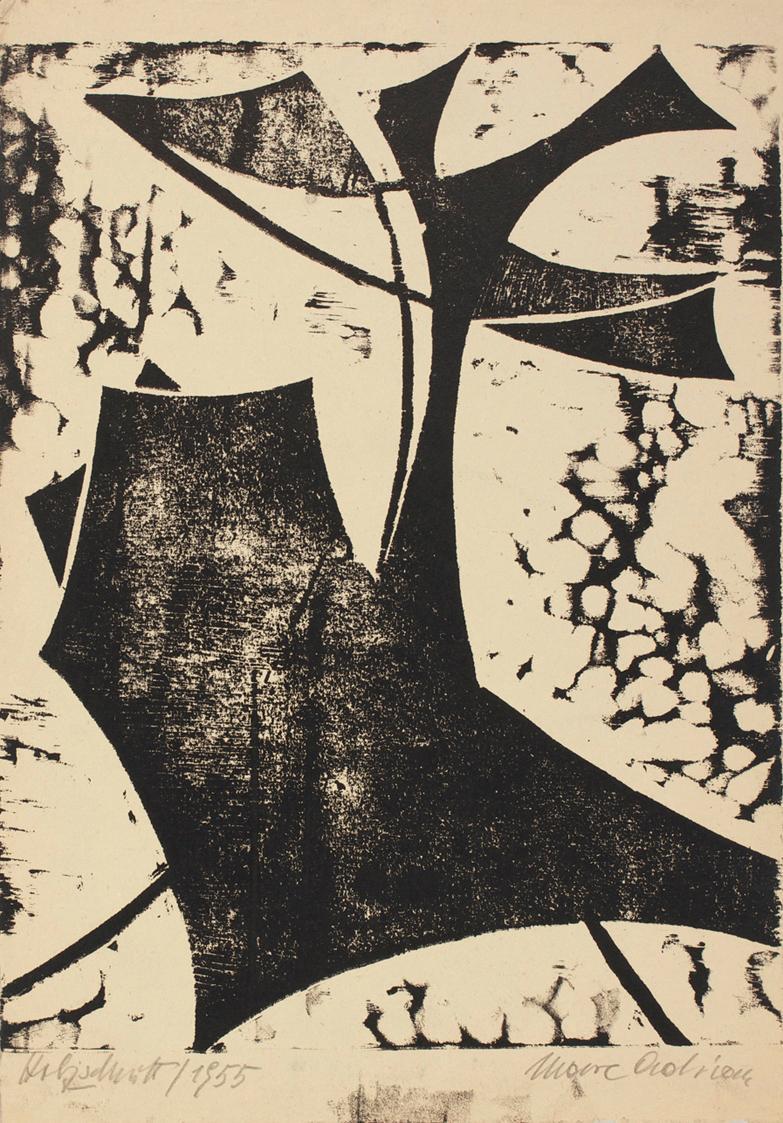 Marc Adrian, Holzschnitt, 1955, Holzschnitt auf Papier, 34,2 × 23,3 cm, Belvedere, Wien, Inv.-N…