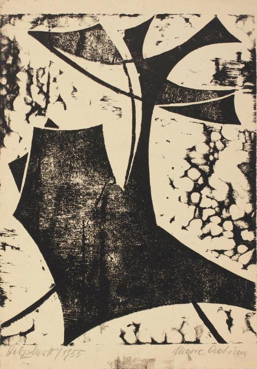 Marc Adrian, Holzschnitt, 1955, Holzschnitt auf Papier, 34,2 × 23,3 cm, Belvedere, Wien, Inv.-N…