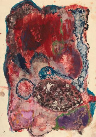 Marc Adrian, Ohne Titel, 1950, Kohle, Pastell und Gouache auf Papier, 21,3 × 32 cm, Belvedere,  ...