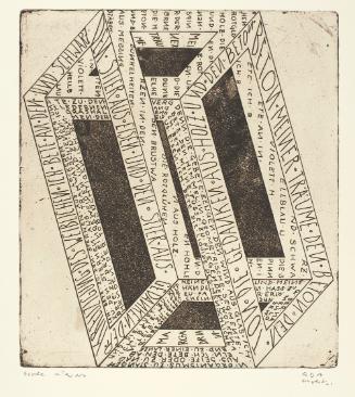 Marc Adrian, Telefongebete Nr. 4, 1955, Radierung auf Papier, 53,5 x 38 cm, Belvedere, Wien, In…