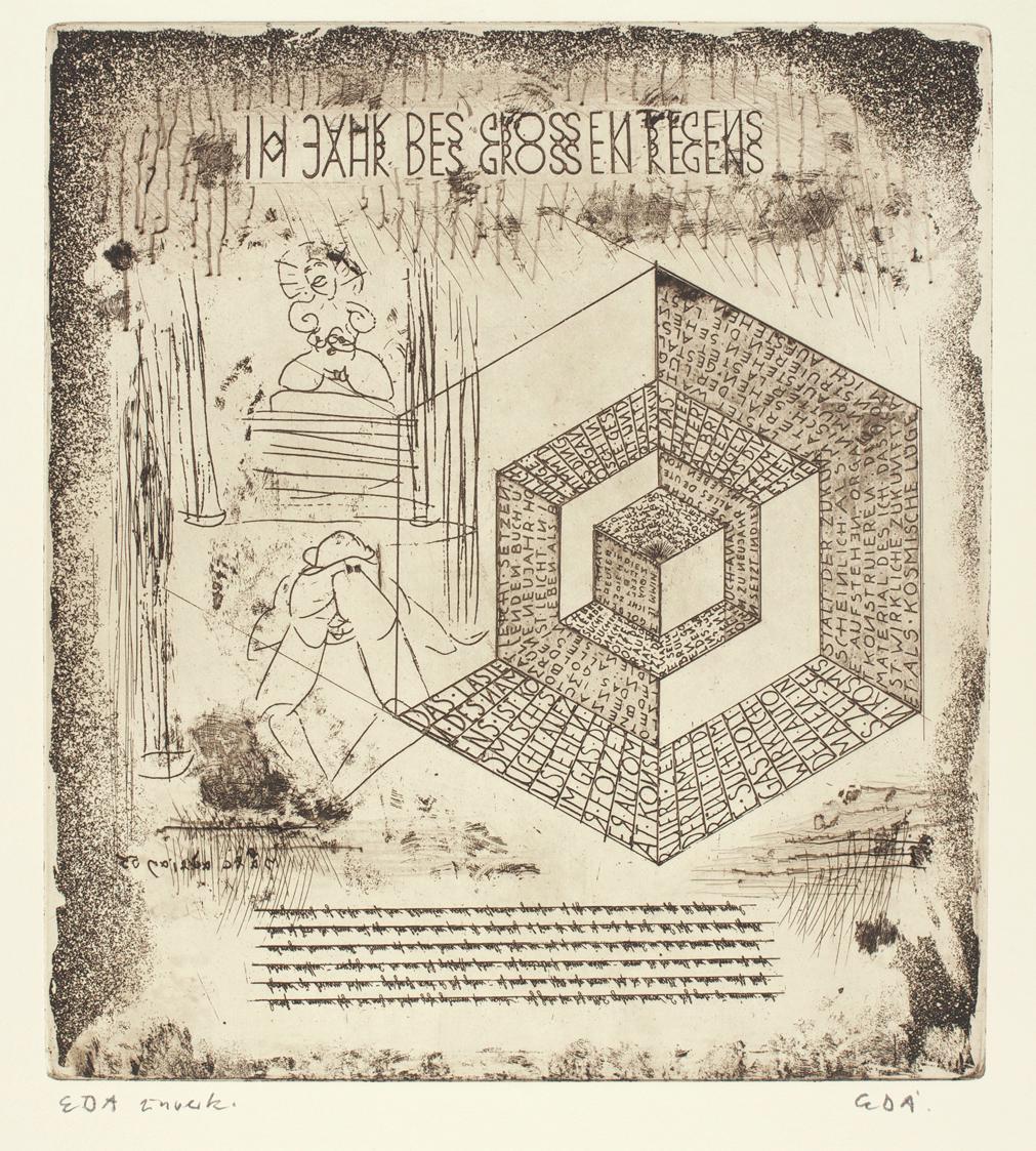 Marc Adrian, Telefongebete Nr. 2, 1955, Radierung auf Papier, 53,5 x 38 cm, Belvedere, Wien, In…