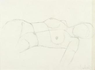 Josefine Sokole, Liegender weiblicher Akt, 1970, Bleistift auf Papier, 21 x 26,8 cm, Belvedere,…