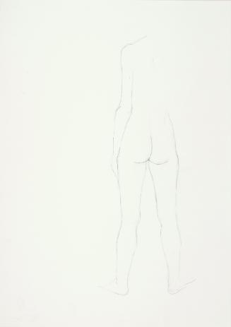 Josefine Sokole, Stehender Rückenakt, undatiert, Bleistift auf Papier, 44,1 x 31,5 cm, Belveder…