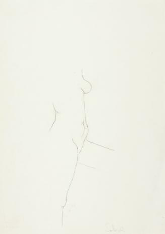 Josefine Sokole, Stehender weiblicher Akt, undatiert, Bleistift auf Papier, 44,1 x 31,4 cm, Bel…