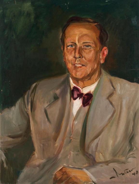 Theodor Detter, Herrenporträt, 1940, Öl auf Karton, 78 x 59,5 cm, Belvedere, Wien, Inv.-Nr. 100…