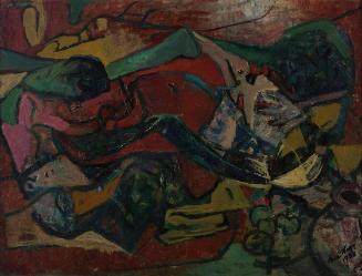 Éva Nagy, Mein erstes abstraktes Bild, 1958, Öl auf Holzfaserplatte, 60 × 79,8 cm, Belvedere, W…