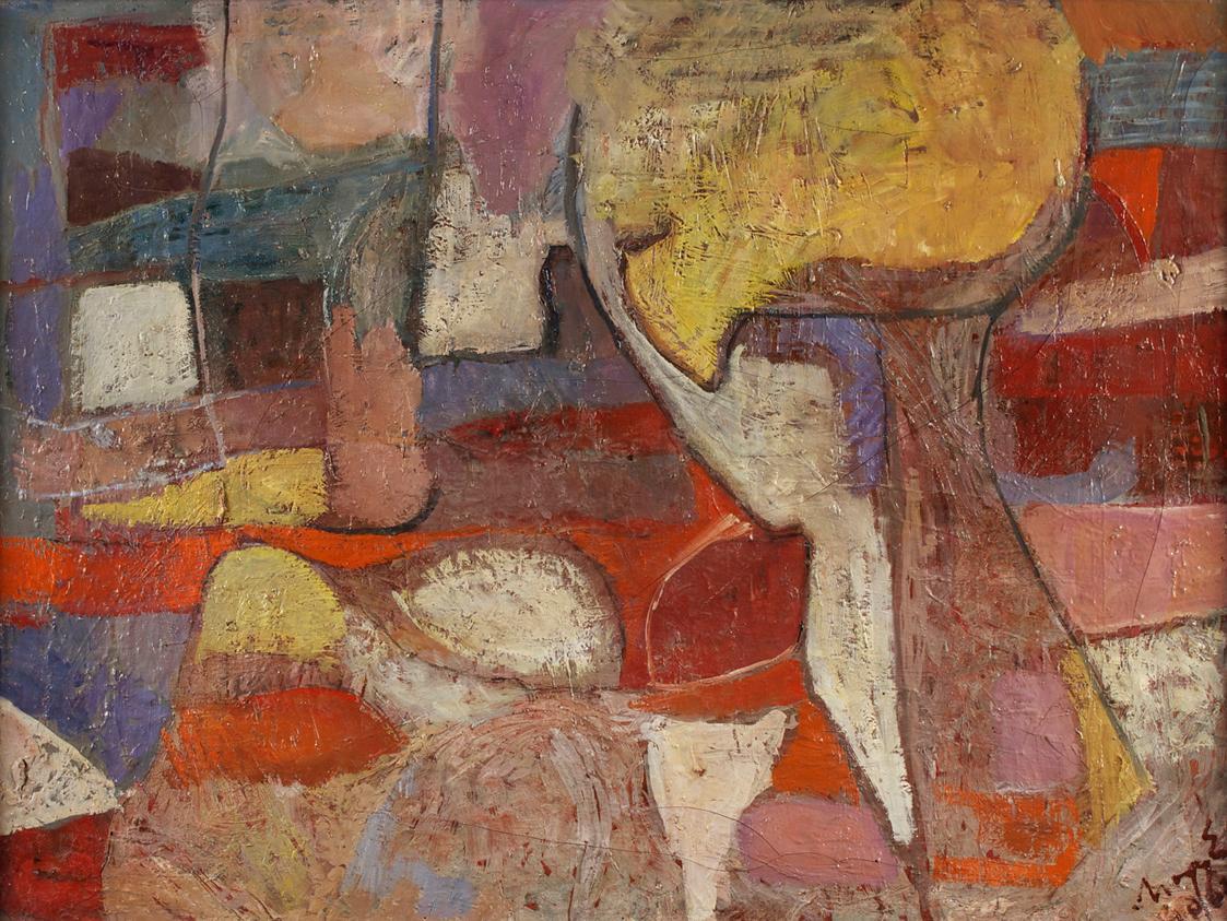 Éva Nagy, Farbkomposition, 1962, Öl auf Leinwand, 57,5 x 77,5 cm, Belvedere, Wien, Inv.-Nr. 102…