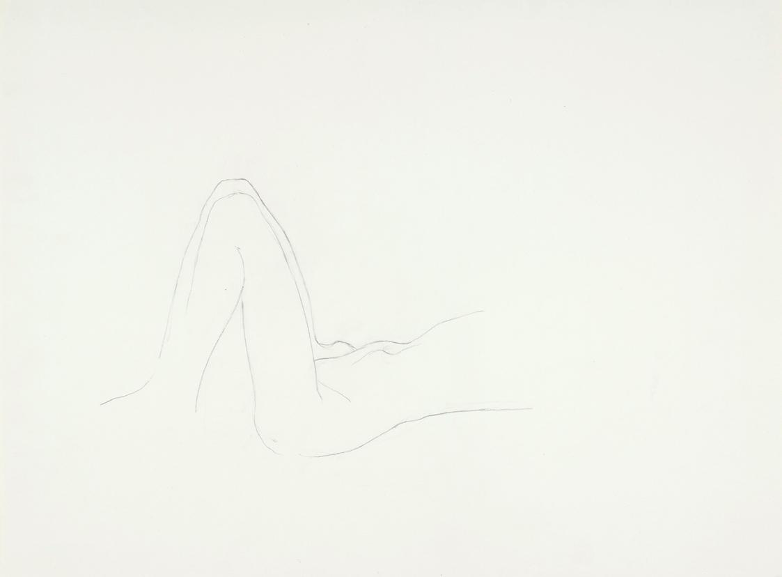 Josefine Sokole, Liegender Akt, undatiert, Bleistift auf Papier, 35 x 44 cm, Belvedere, Wien, I…