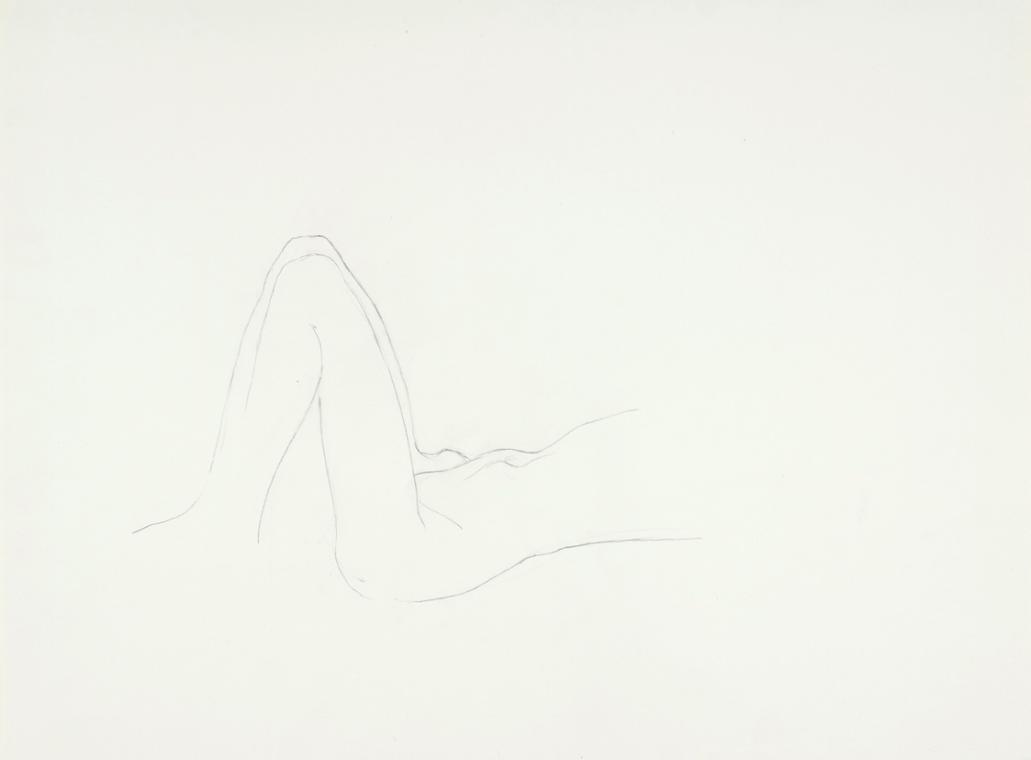 Josefine Sokole, Liegender Akt, undatiert, Bleistift auf Papier, 35 x 44 cm, Belvedere, Wien, I…
