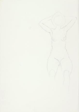 Josefine Sokole, Sitzender weiblicher Akt, undatiert, Bleistift auf Papier, 44,1 x 62,2 cm, Bel…