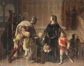 Eduard Ritter von Engerth, Die Gefangennahme der Söhne Manfreds, 1853, Öl auf Leinwand, in gero…