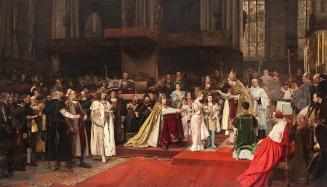 Václav Brožík, Tu felix Austria nube, 1896, Öl auf Leinwand, 430 x 730 cm, Belvedere, Wien, Inv…