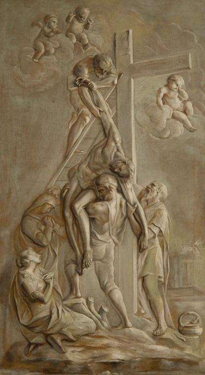 Jakob Kellner, nach Georg Raphael Donner, Kreuzabnahme, Öl auf Leinwand, 76 x 43,2 cm, Belveder…