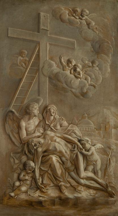 Jakob Kellner, nach Georg Raphael Donner, Beweinung Christi, Öl auf Leinwand, 76 x 43,2 cm, Bel…