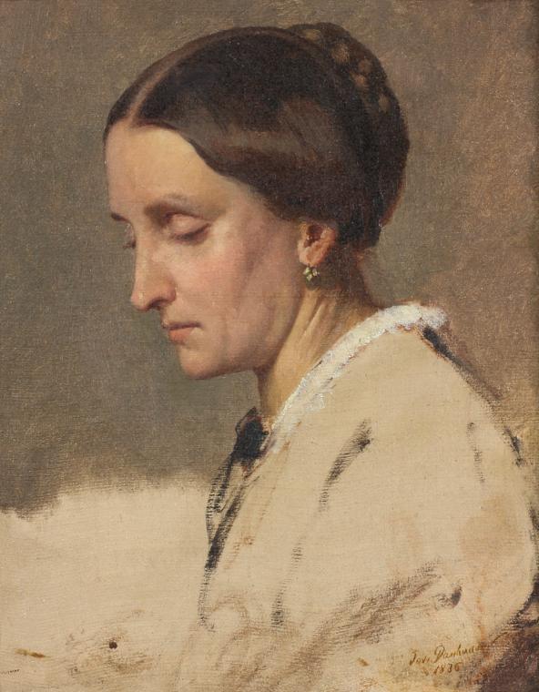 Josef Danhauser, Frauenporträt, 1836, Öl auf Leinwand, 27 x 22 cm, Belvedere, Wien, Inv.-Nr. 98…
