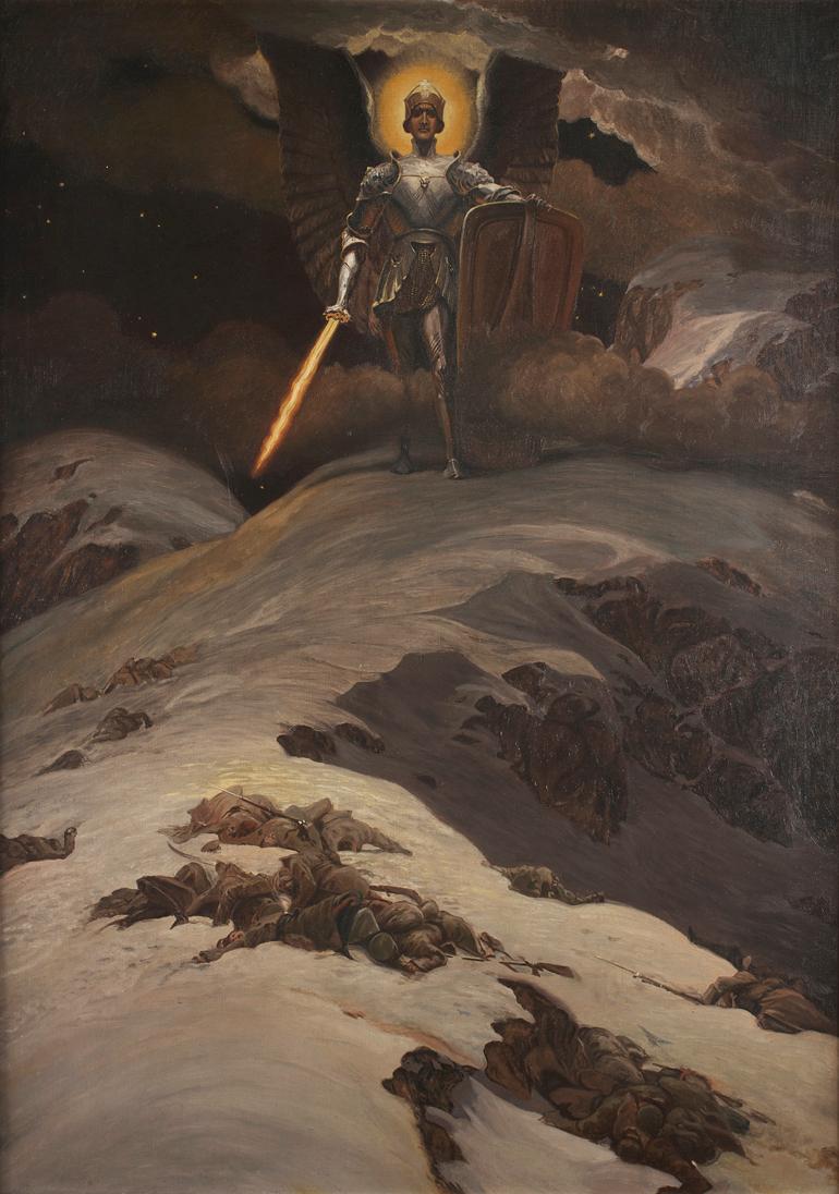 Alois Hans Schramm, Karpathenwacht, 1914–1915, Öl auf Leinwand, 105 x 75 cm, Belvedere, Wien, I…