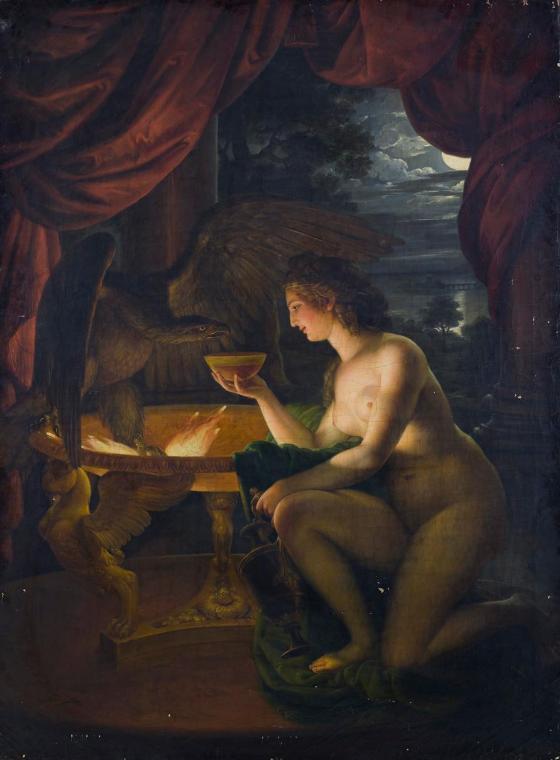 Ignaz Unterberger, Hebe tränkt den Adler des Zeus mit Nektar, vor 1795, Öl auf Leinwand, 206 x …