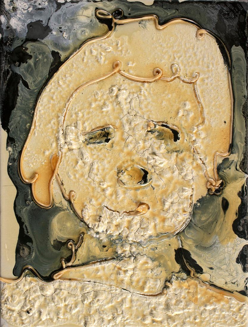 Christian Eisenberger, Kopf, 2009, Mischtechnik auf Leinwand, rahmenlos: 40 × 30 × 2,5 cm, Belv…