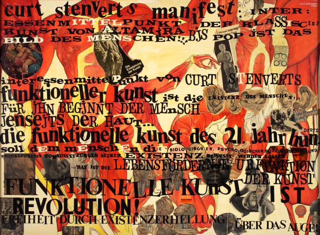Curt Stenvert, Curt Stenverts Manifest, 1965, Öl auf Holzfaserplatte, 109 x 149 x 4,3 cm, Artot…