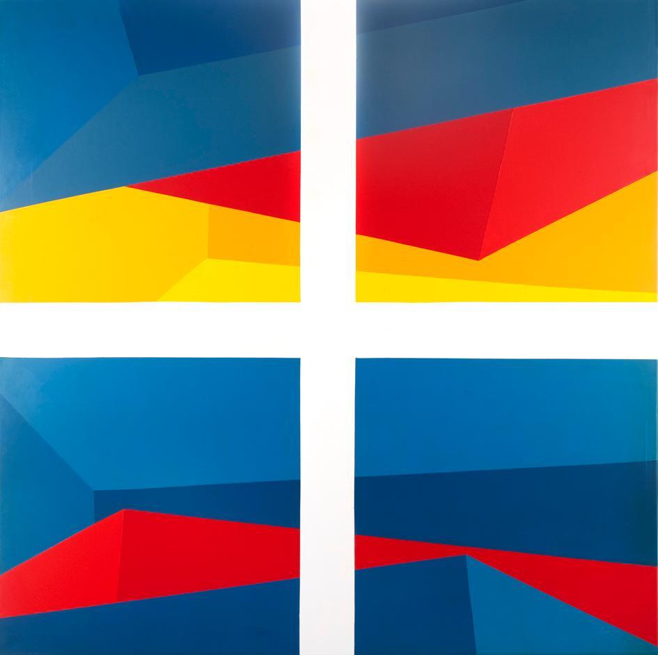 Roland Goeschl, Bild, 1973, Kunstharz auf Kunststoff, 120 × 120 cm, Belvedere, Wien, Inv.-Nr. 1…
