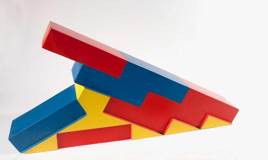 Roland Goeschl, Mauerstück, 1986, Holz, farbig gefasst, 40 × 83 × 13 cm, Belvedere, Wien, Inv.-…