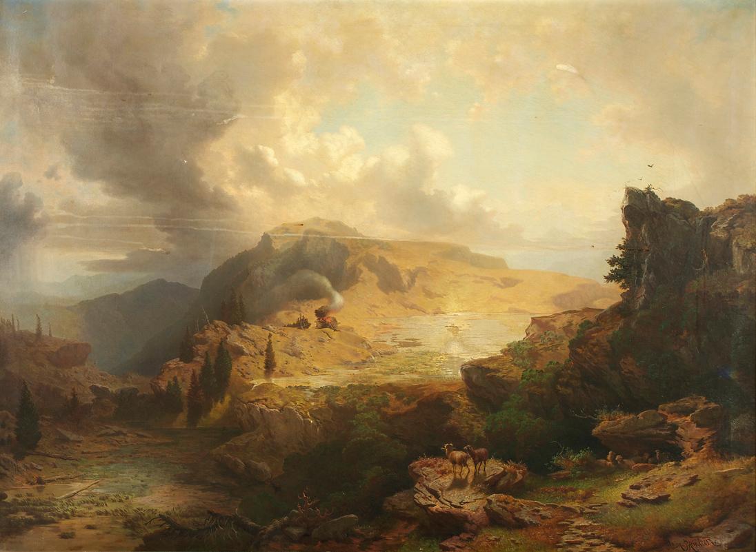 Herinrich Heinlein, Nach einem Gewitter, Öl auf Leinwand, 142 × 190 cm, Belvedere, Wien, Inv.-N…