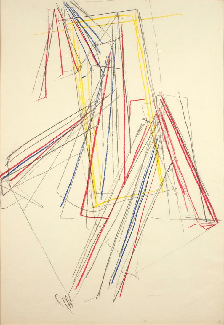 Roland Goeschl, Ohne Titel, 1965, Buntstift auf Papier, 100 x 69,5 cm, Belvedere, Wien, Inv.-Nr ...