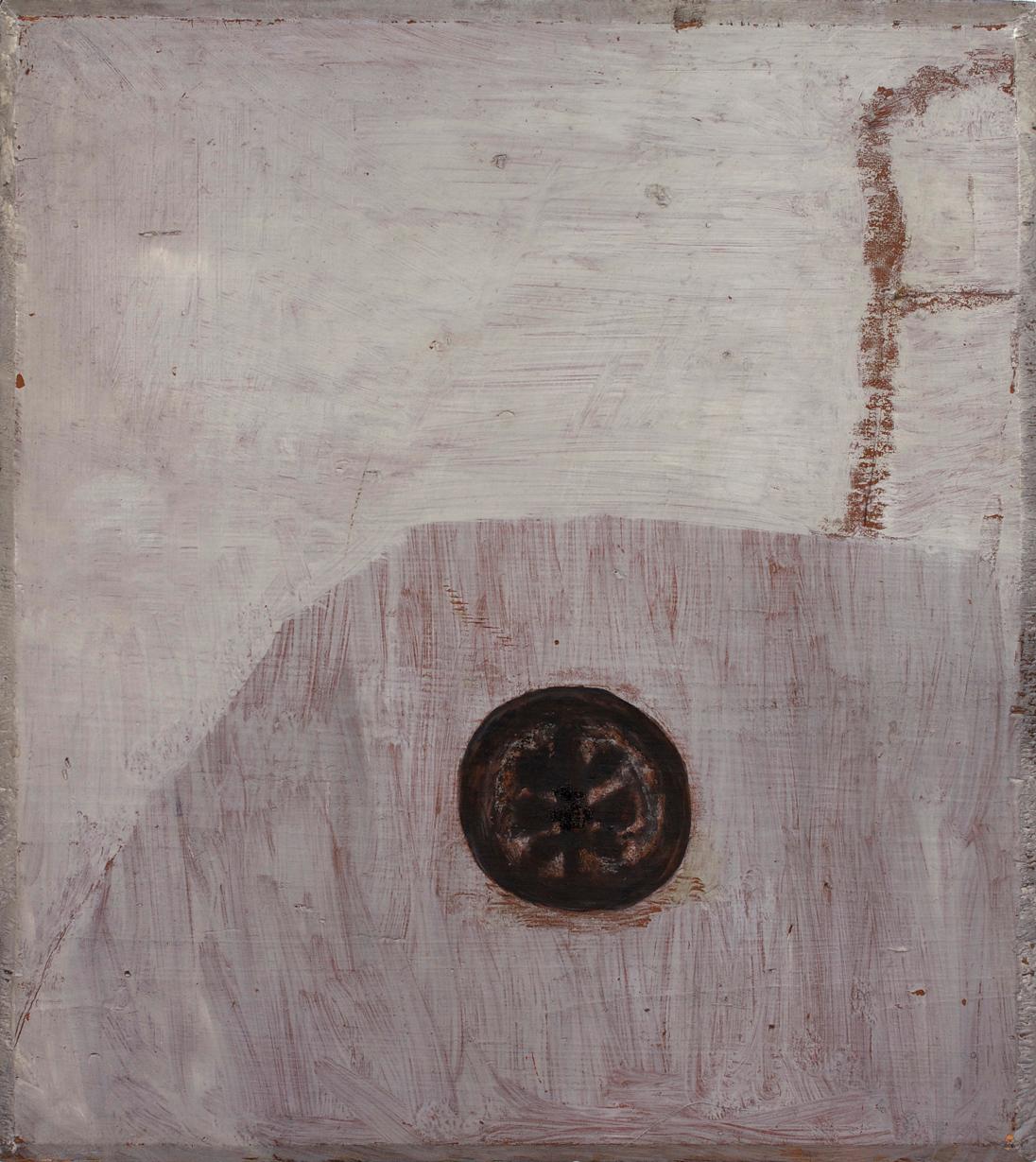 Walter Eckert, Ohne Titel, um 1965, Öl und Sand auf Holz, 35 x 32 cm, Dauerleihgabe Tobias Thay…