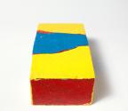 Roland Goeschl, Ziegelstein, undatiert, Ziegelstein, farbig gefasst, 3-teilig, 6,5 × 25 × 12 cm…