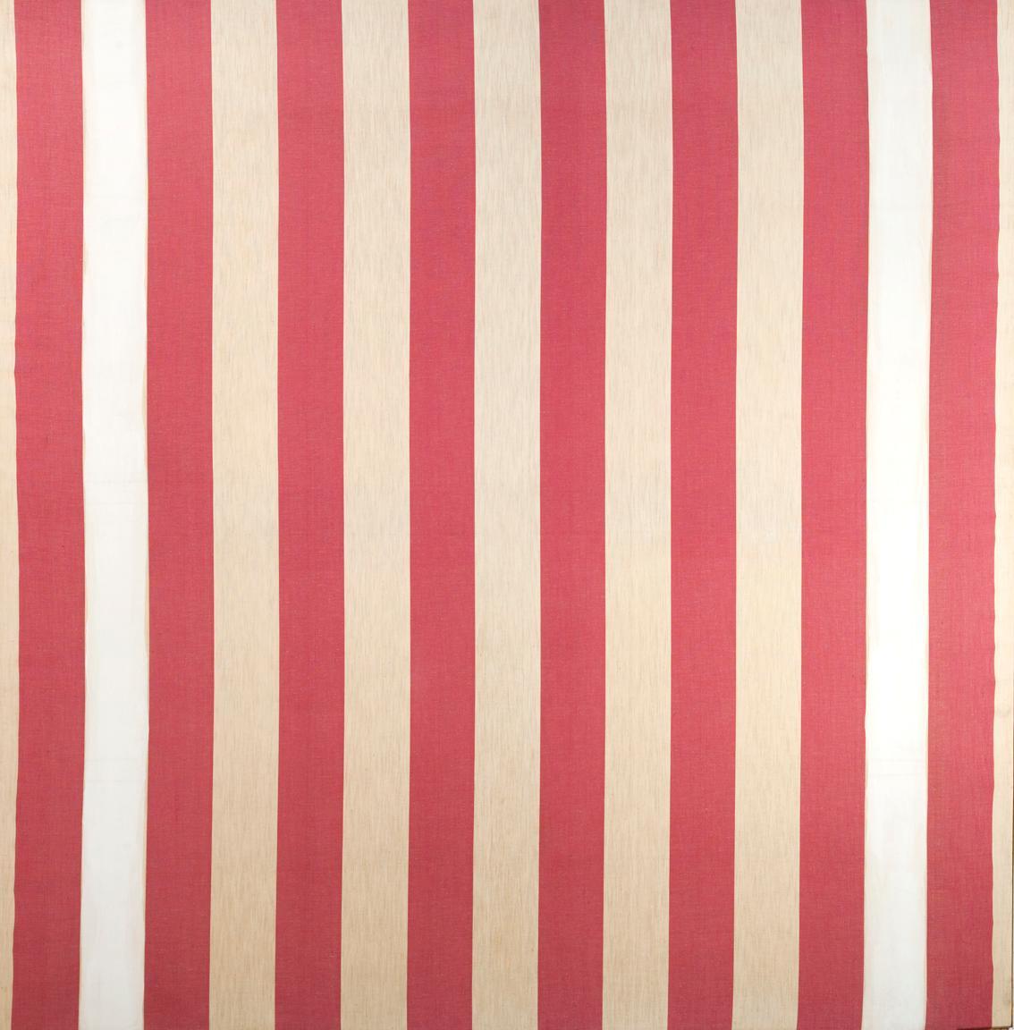 Daniel Buren, Fiche technique, 1972, Acryl auf rotem und weißem Gewebe, 142 x 137,5 cm, Dauerle…