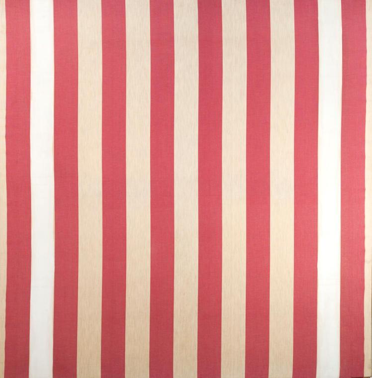 Daniel Buren, Fiche technique, 1972, Acryl auf rotem und weißem Gewebe, 142 x 137,5 cm, Dauerle…