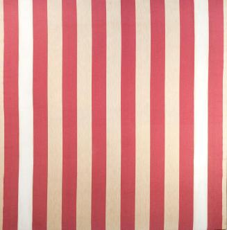 Daniel Buren, Fiche technique, 1972, Acryl auf rotem und weißem Gewebe, 142 x 137,5 cm, Dauerle…