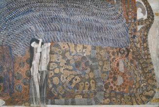 Gustav Klimt, Beethovenfries: Die feindlichen Gewalten - Tafel 2, Stirnwand, 1901, Kaseinfarben…