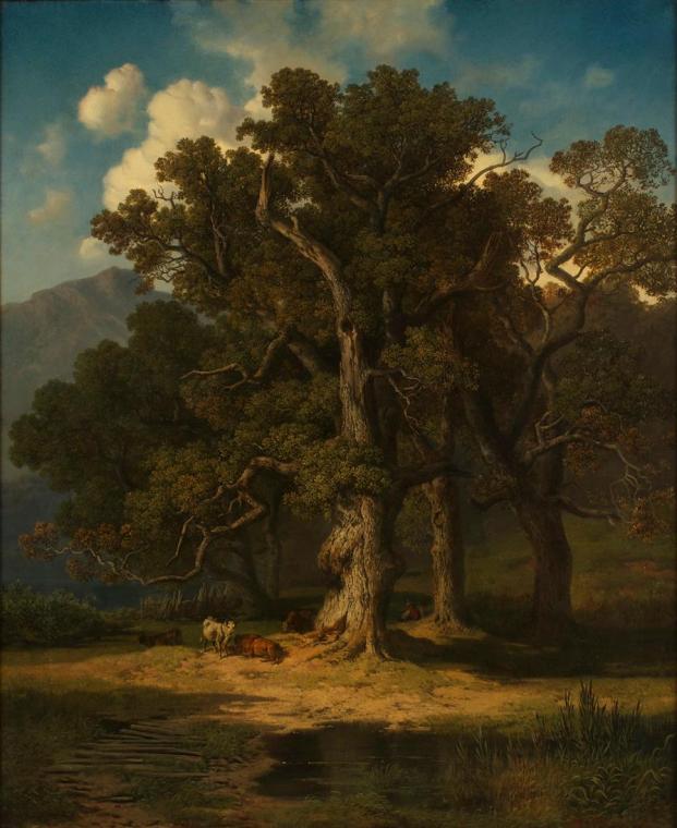 August Maximilian Zimmermann, Waldlandschaft, Öl auf Leinwand, 97 x 80 cm, Belvedere, Wien, Inv…