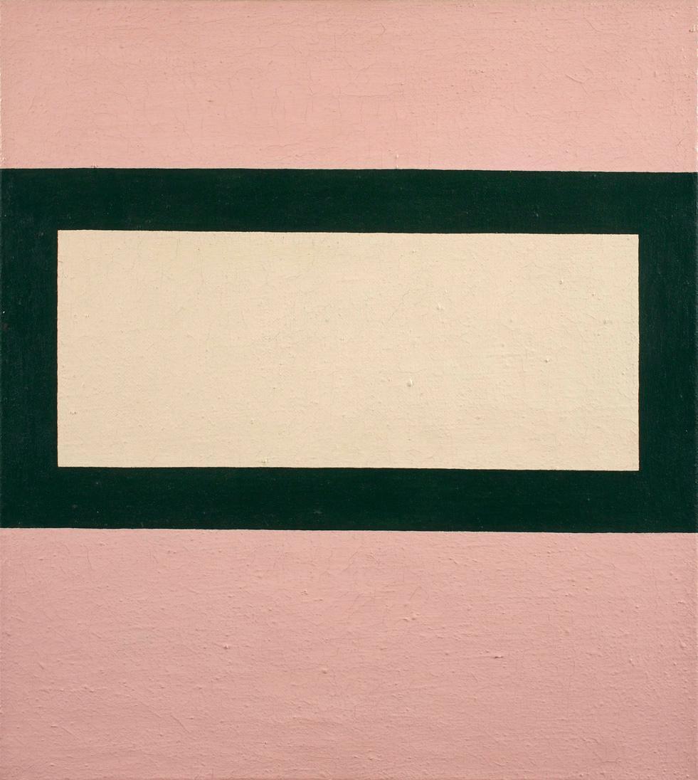 Gerwald Rockenschaub, Ohne Titel, 1983, Öl auf Leinwand, 45 x 40 x 2 cm, Dauerleihgabe Ernst Pl…