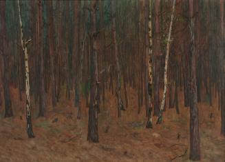 Hans Tichy, Waldinneres, um 1899, Tempera auf Karton, 50 x 70 cm, Belvedere, Wien, Inv.-Nr. 359