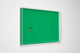 Roman Pfeffer, Berglandschaft, 2010, MDF-Platte, Pigmente, Lack, Wasserwaagenlibelle, 70 x 100 …