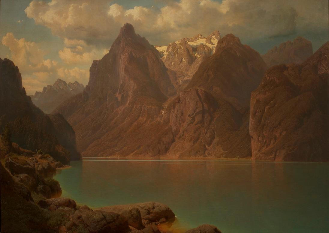 Max Haushofer, Der Vierwaldstättersee, 1858, Öl auf Leinwand, 102 × 141,5 cm, Belvedere, Wien,  ...