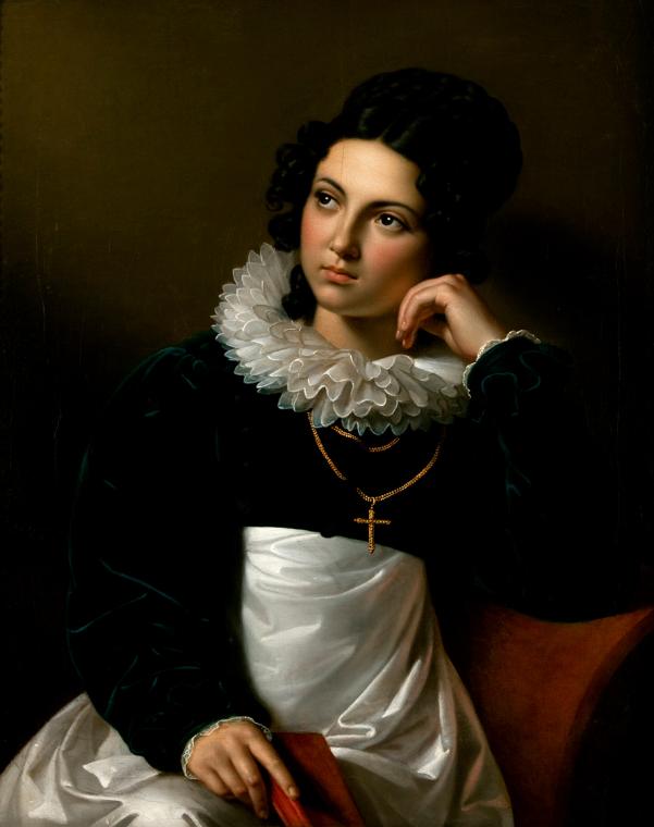 Carl Peter Goebel der Ältere, Die Gemahlin des Künstlers, 1819, Öl auf Leinwand, 79 x 64 cm, Be…