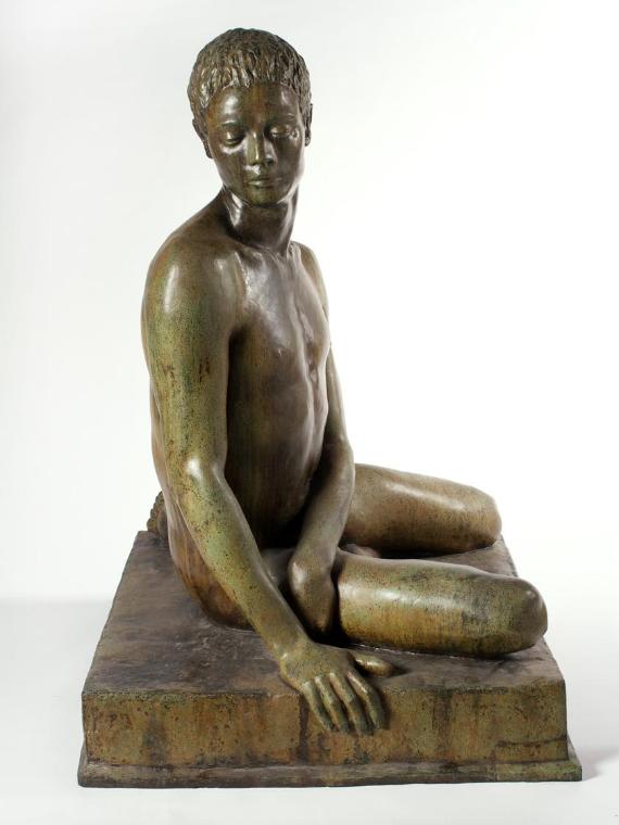 Hermann Haller, Abessinischer Knabe, um 1922, Bronze, 97 x 72 x 67 cm, Belvedere, Wien, Inv.-Nr…