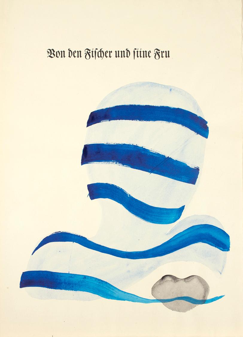 Philipp Otto Runge, Von den Fischer und siine Fru, 2002, Gouache auf Kreidelithografie auf Papi ...