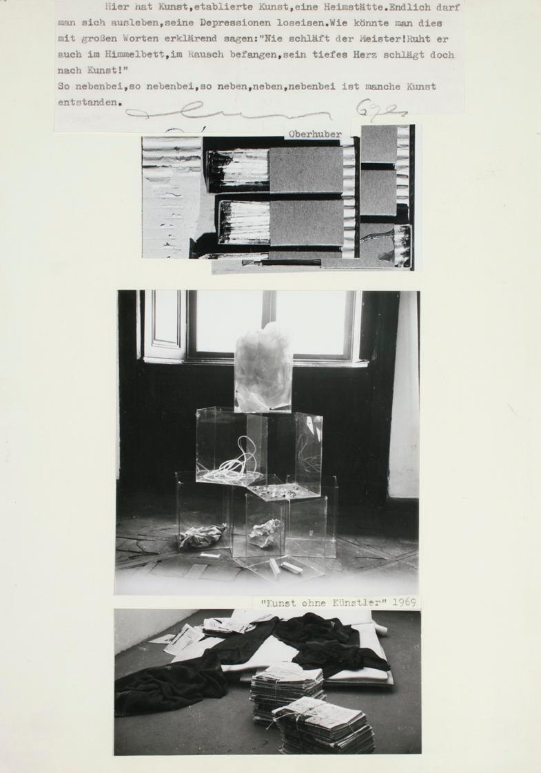 Oswald Oberhuber, Kunst ohne Künstler, 1969, Collage, 33 x 22,5 cm, Belvedere, Wien, Inv.-Nr. 1…